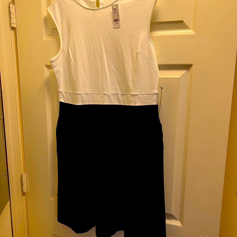New York and company black and white short sleeve dress. Brand new with tags.